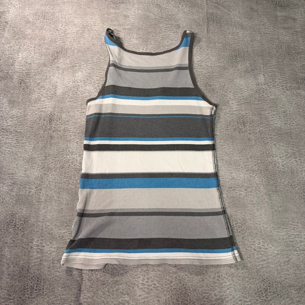 Y2k Ribbed Neutral Striped Tank Top - Picture 2 of 3